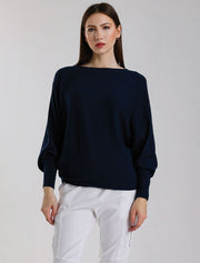 Mylah Batwing Sweater, Navy