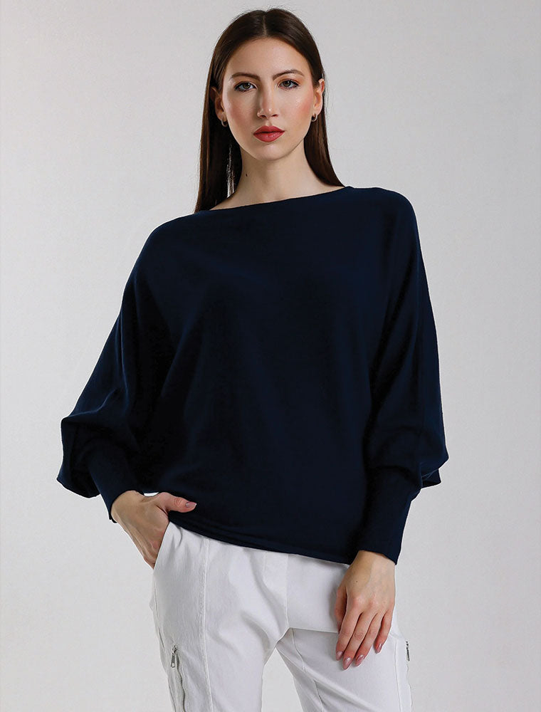 Mylah Batwing Sweater, Navy