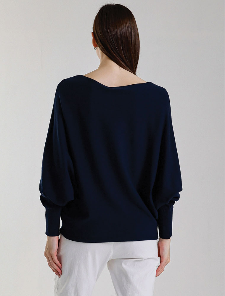 Mylah Batwing Sweater, Navy