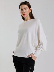 Mylah Batwing Sweater, Off-White