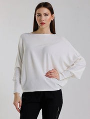 Mylah Batwing Sweater, Off-White