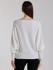 Mylah Batwing Sweater, Off-White