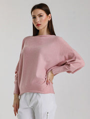 Mylah Batwing Sweater, Pink Melange