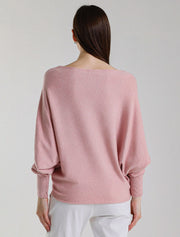 Mylah Batwing Sweater, Pink Melange