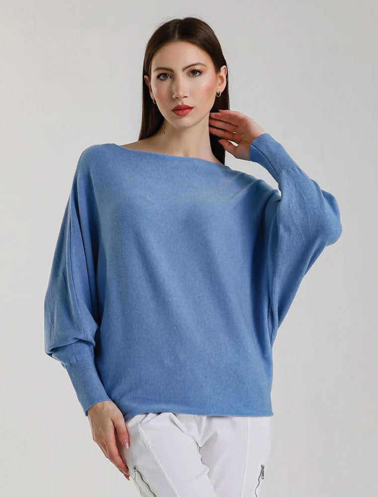 Mylah Batwing Sweater, Sky Blue