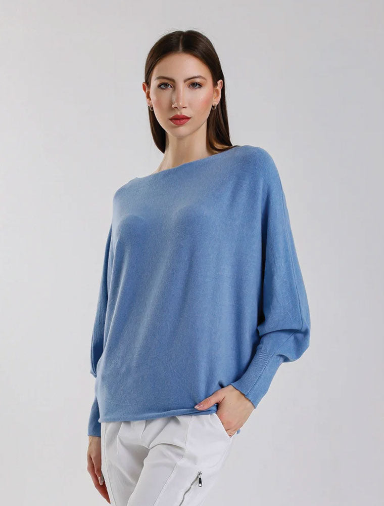Mylah Batwing Sweater, Sky Blue