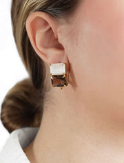 Olivia Stud Earrings with Tiered Dangles, 14K Gold Plated