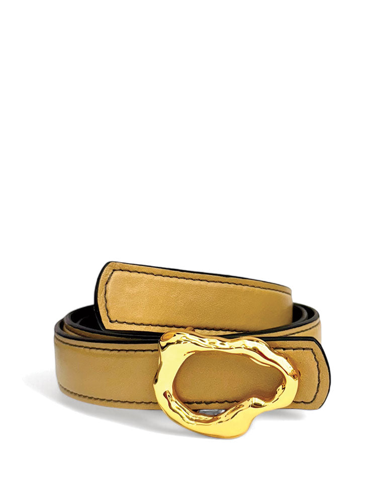 PEcado "Abstract" Belt, Cowhide, Beige