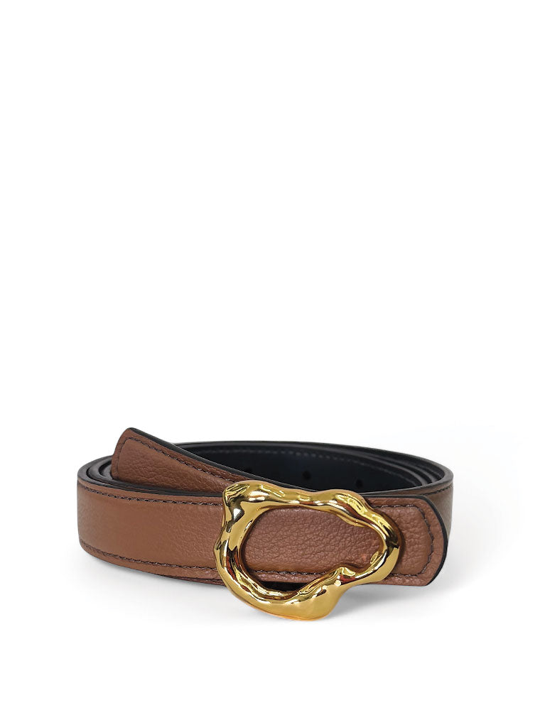 PEcado "Abstract" Belt, Divine Cowhide, Milk Chocolate Brown