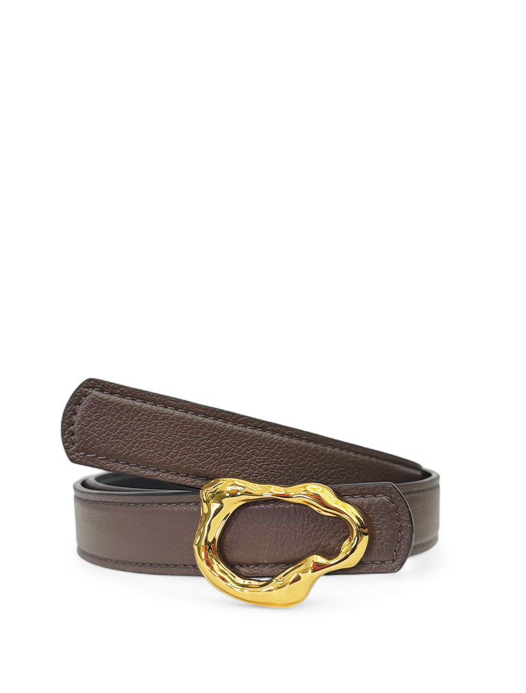 PEcado "Abstract" Belt, Divine Cowhide, Chocolate Brown
