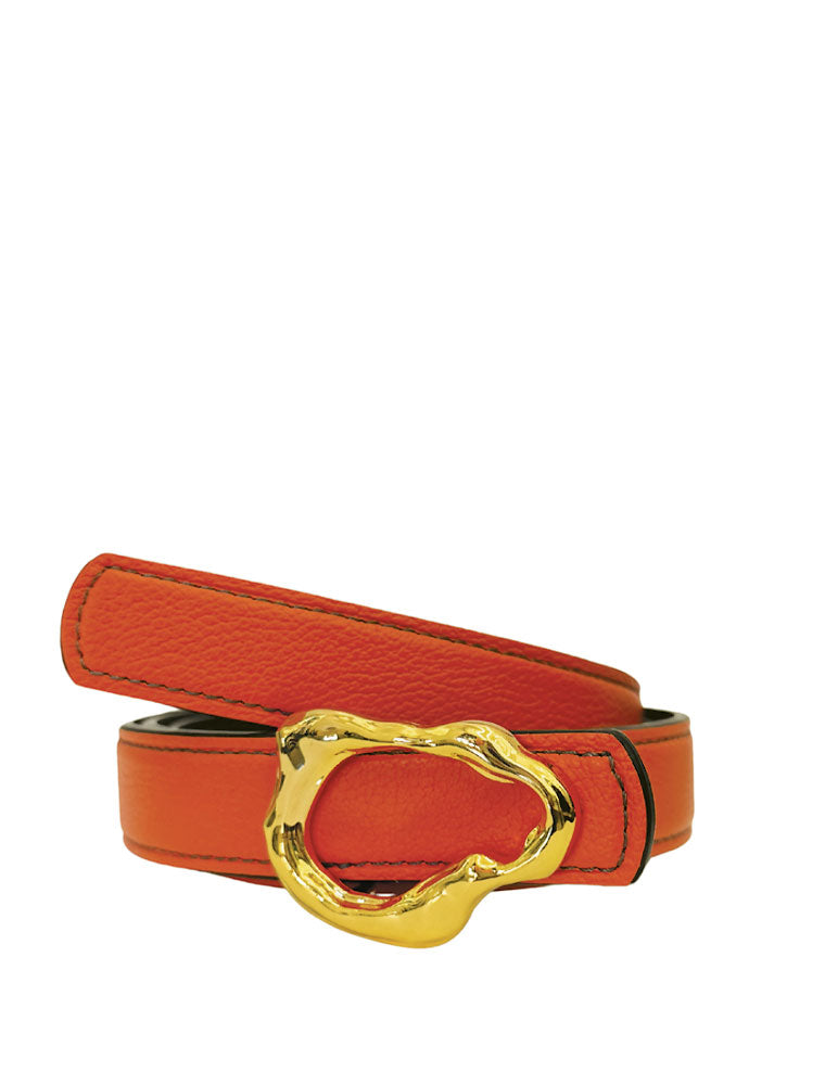PEcado "Abstract" Belt, Divine Cowhide, Orange