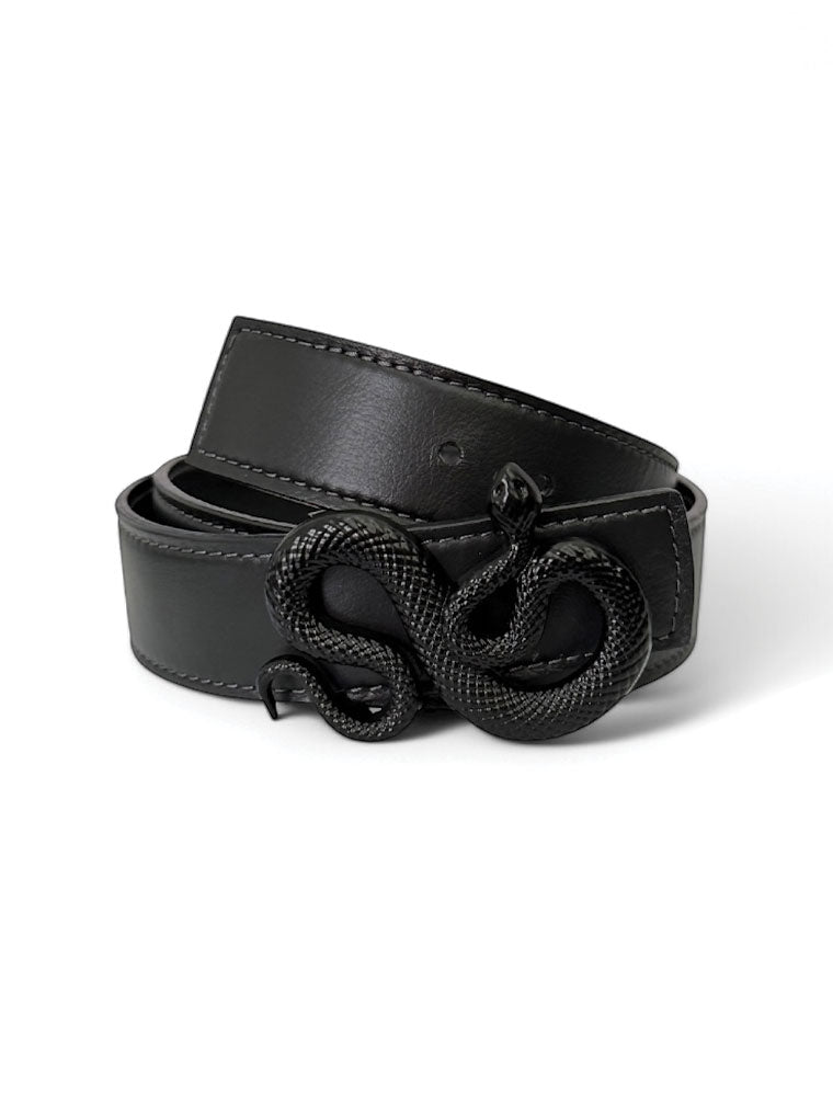 PEcado "Snake" Belt, Cowhide, Black