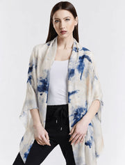 Painted Cashmere Wrap, Blue Sky