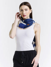 Painted Cashmere Wrap, Blue Poppies