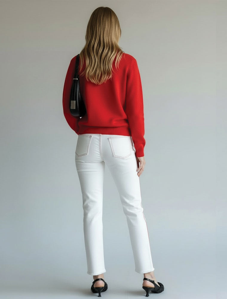 "Paris" Cashmere Jumper, Red