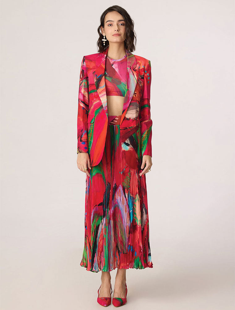 Pink Tropical Rebekkah Blazer, Hot Pink