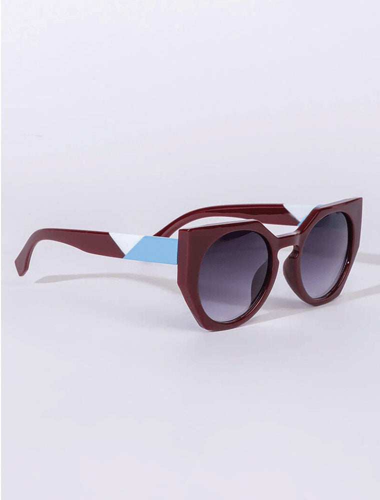 Plastic Frame Sunglasses, Wine Red