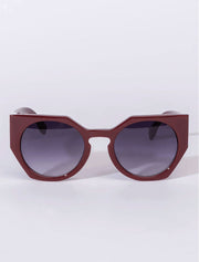 Plastic Frame Sunglasses, Wine Red
