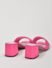 Quilted Wide Strap Sandals, Hot Pink