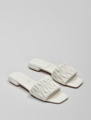 Quilted Wide Strap Slides, Off-White