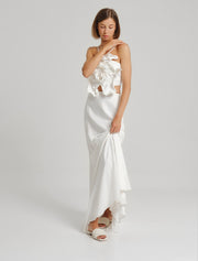 Quilted Wide Strap Slides, Off-White