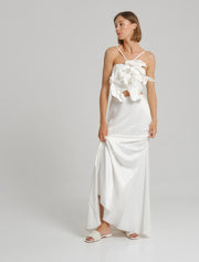 Quilted Wide Strap Slides, Off-White