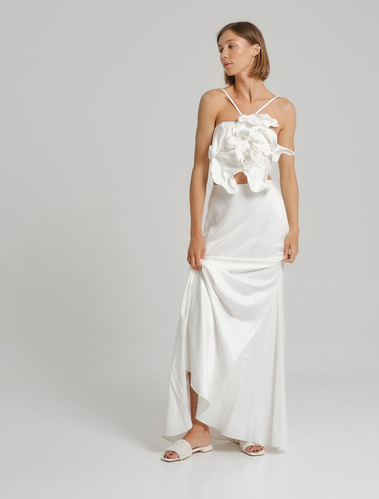 Quilted Wide Strap Slides, Off-White