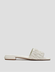 Quilted Wide Strap Slides, Off-White