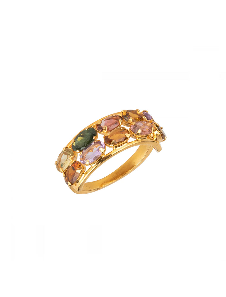 Rachel Ring, Tourmaline, 14K Gold Plated