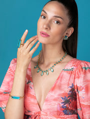 Lucille Ring, Swiss Blue, 14K Gold Plated