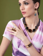 Lucille Ring, Smoky Quartz Ring, 14K Gold Plated