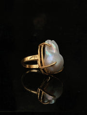 Baroque Pearl Ring, 14K Gold Plated