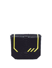 Python Radiant Clutch Bag, Black / Yellow