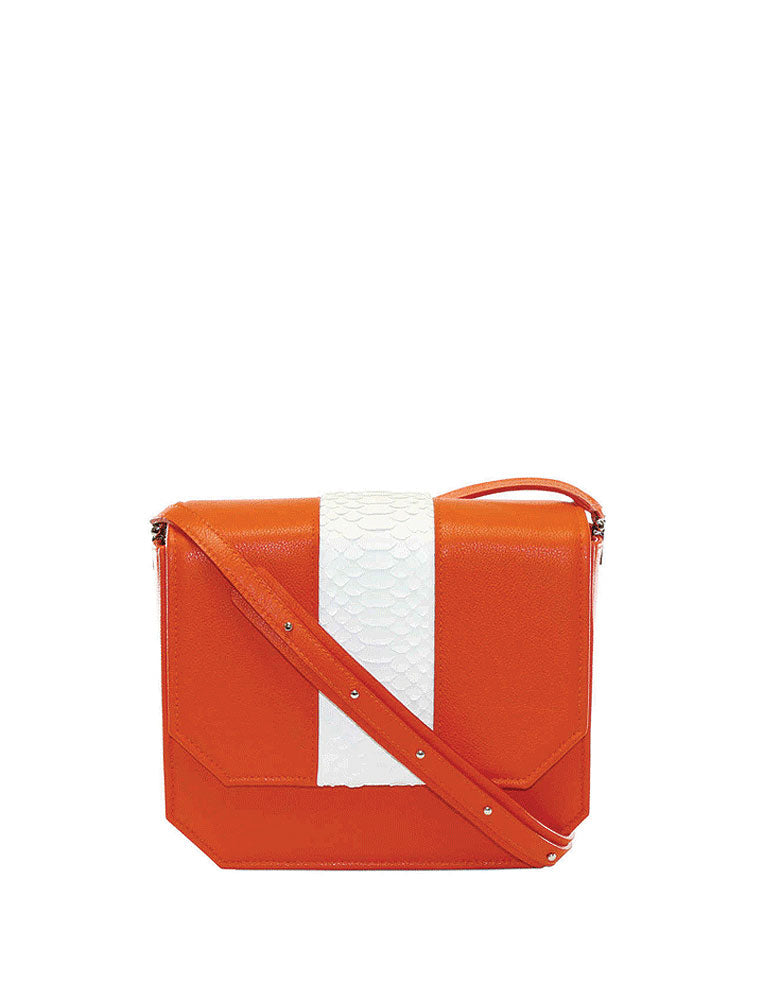 Radiant Clutch Bag, Orange / White