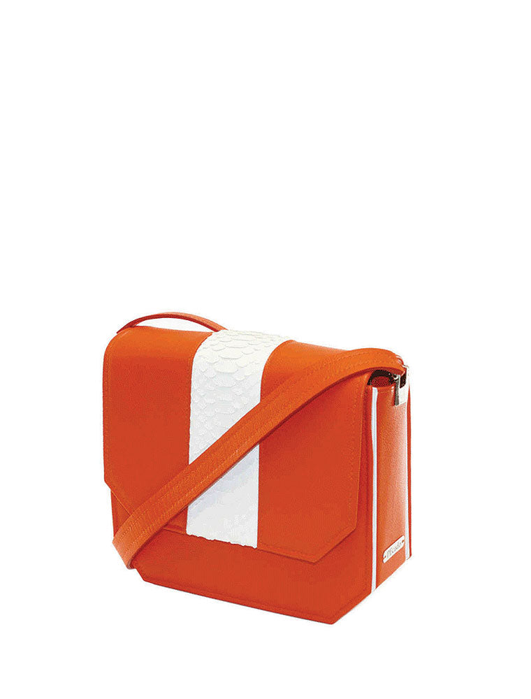 Radiant Clutch Bag, Orange / White
