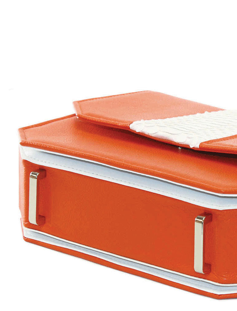 Radiant Clutch Bag, Orange / White