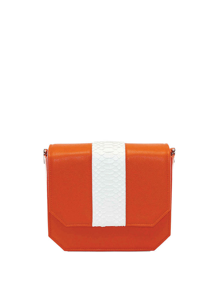 Radiant Clutch Bag, Orange / White