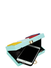 Rectangular Acrylic Clutch Bag "Love", Mint