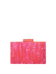 Rectangular Acrylic Clutch Bag, Multicolor / Pink
