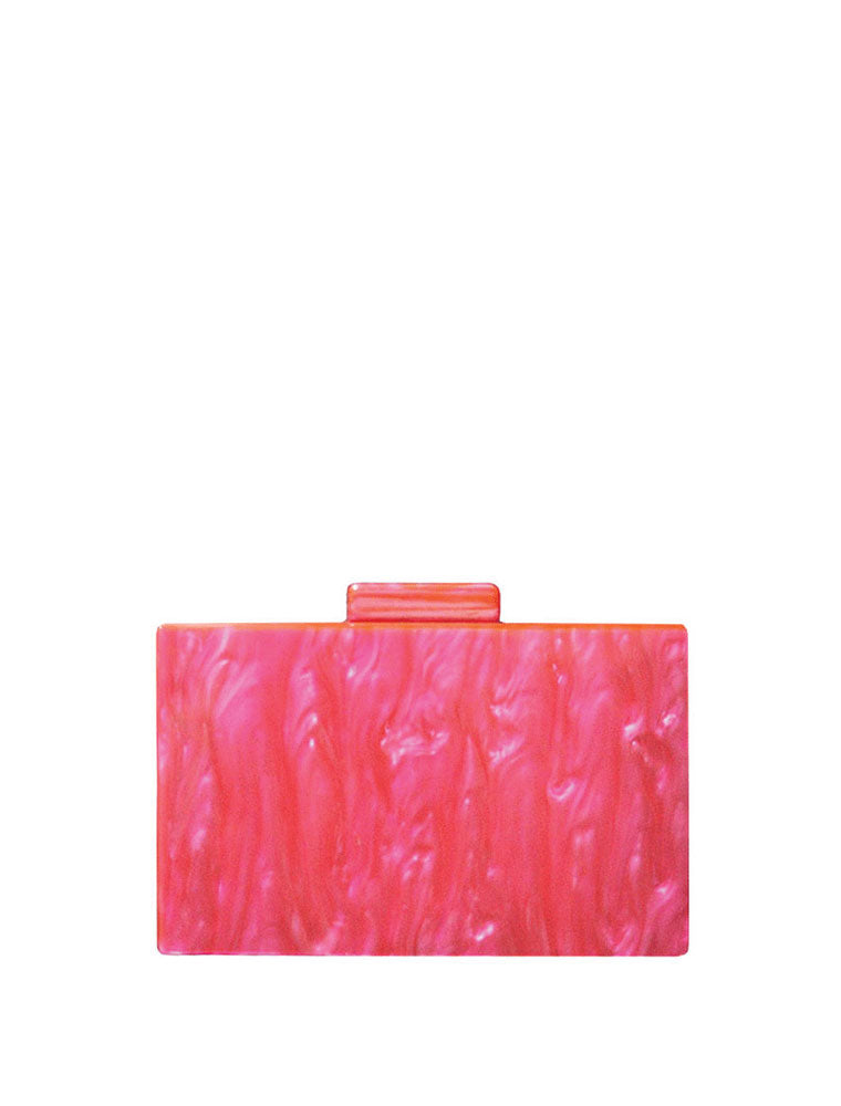 Rectangular Acrylic Clutch Bag, Multicolor / Pink