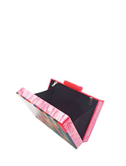 Rectangular Acrylic Clutch Bag, Multicolor / Pink