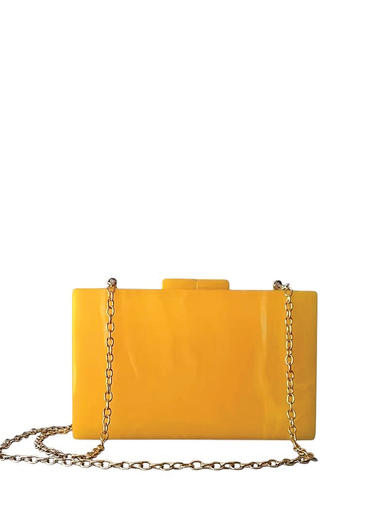 Rectangular Acrylic Clutch Bag, Sunflower Yellow