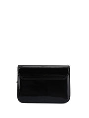 Rectangular Patent Mini Bag, Black