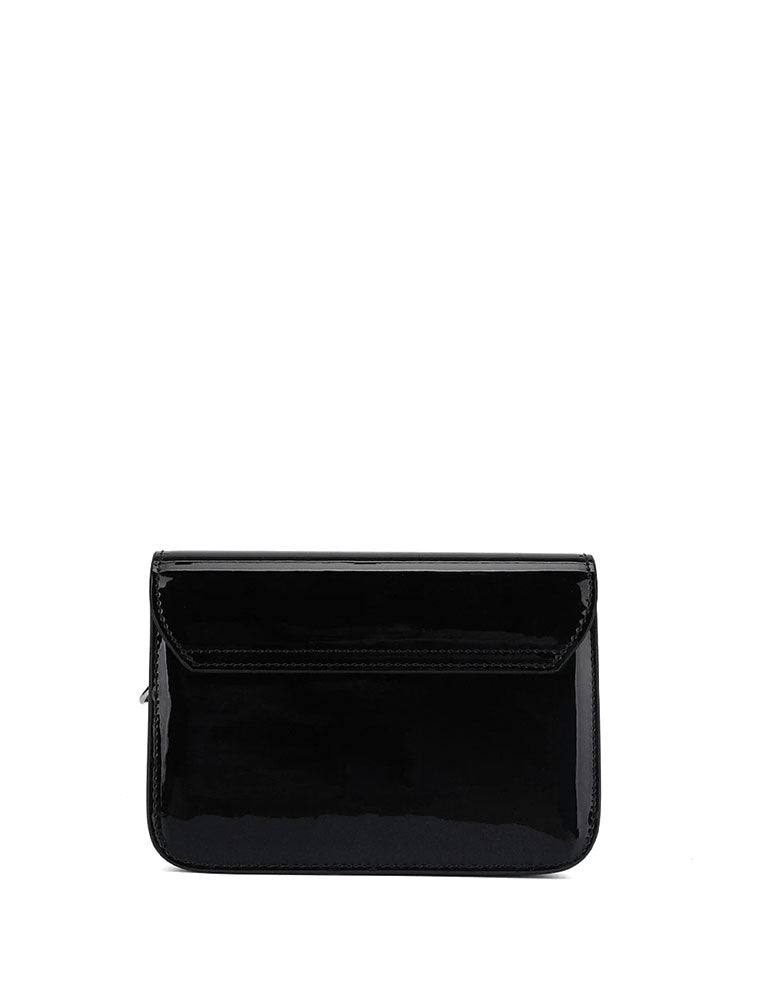 Rectangular Patent Mini Bag, Black