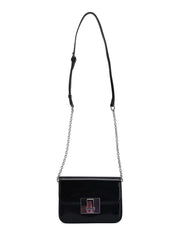 Rectangular Patent Mini Bag, Black
