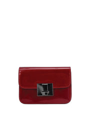 Rectangular Patent Mini Bag, Cherry Red