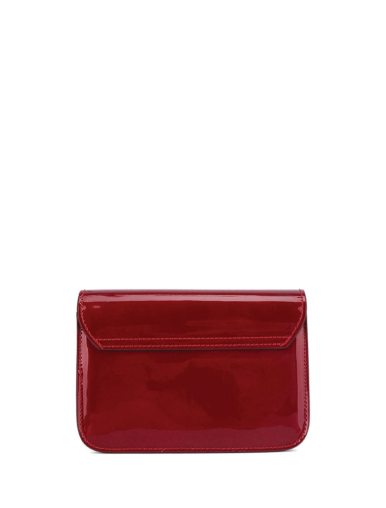 Rectangular Patent Mini Bag, Cherry Red