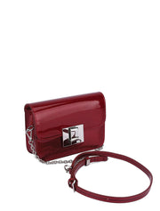 Rectangular Patent Mini Bag, Cherry Red