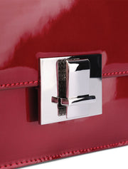 Rectangular Patent Mini Bag, Cherry Red