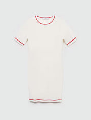 Red Edge Mini Dress, White